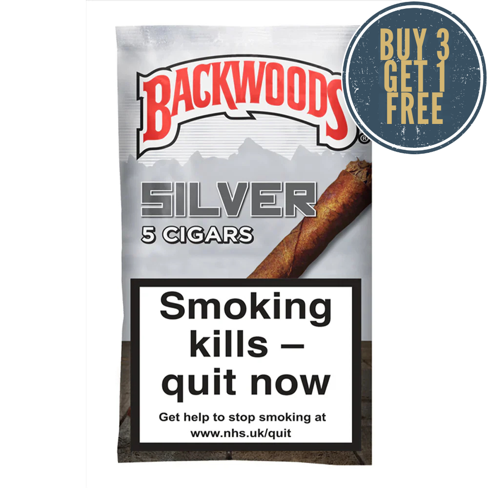 Backwoods Silver (8 pouches of 5 Cigars each) 40 pouches/Master Case