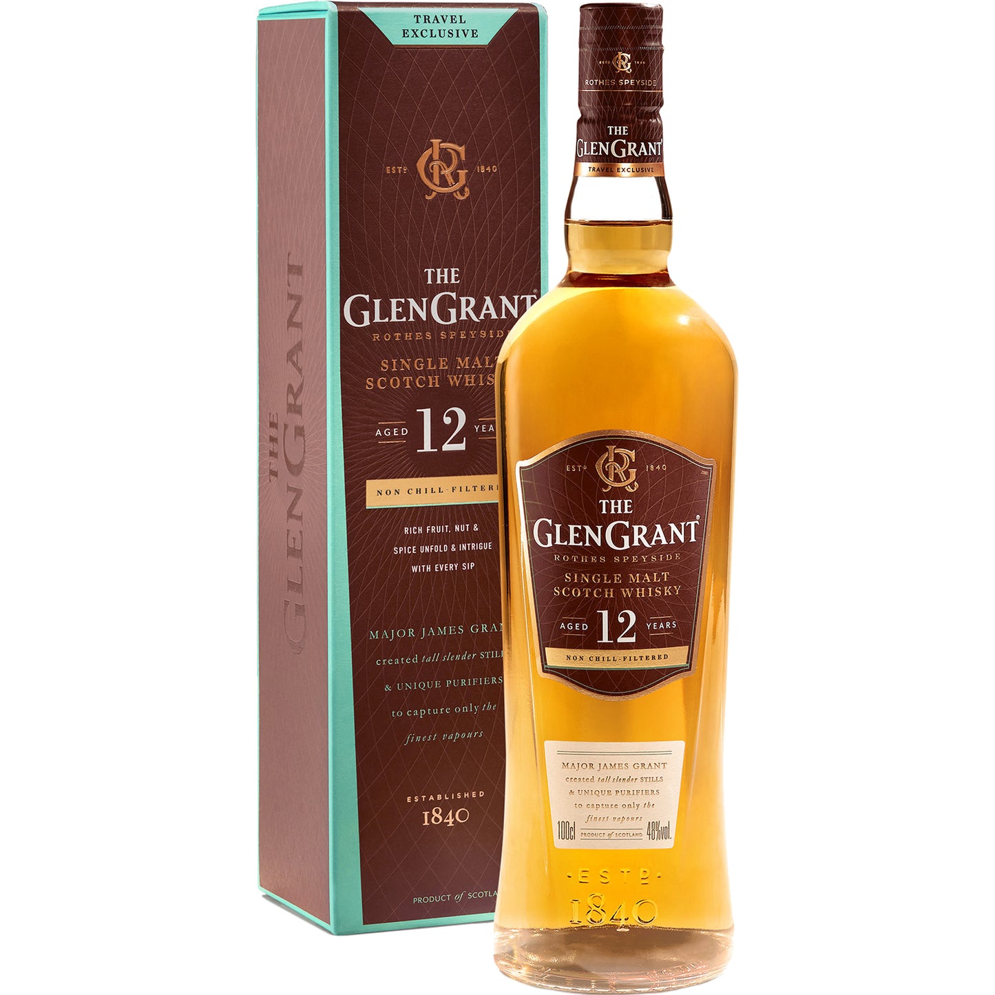 The
  Glen Grant 12
  Year Old Non Chill Filtered
  Single Malt Scotch Whisky