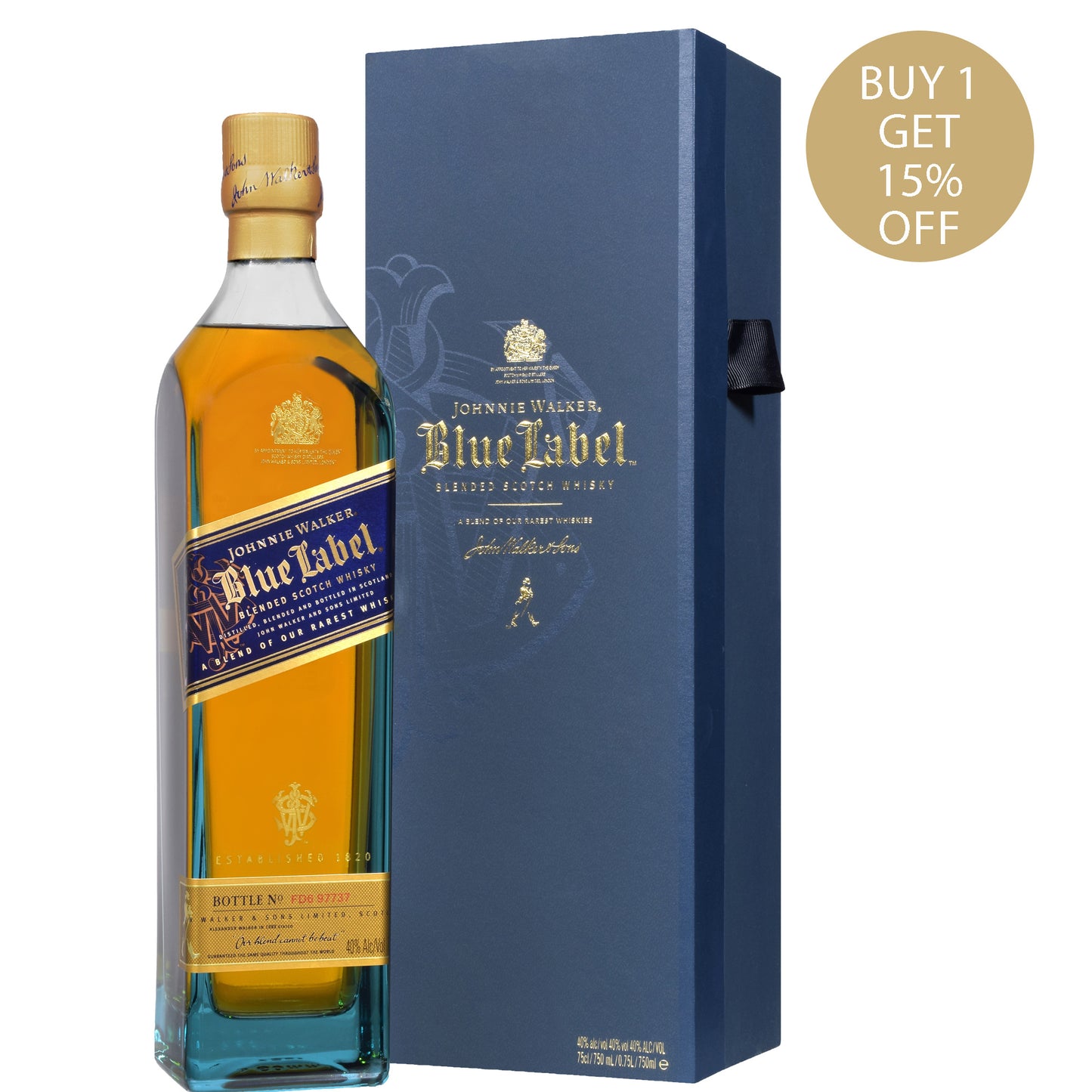 Johnnie Walker Blue Label with Gift Box. 1L