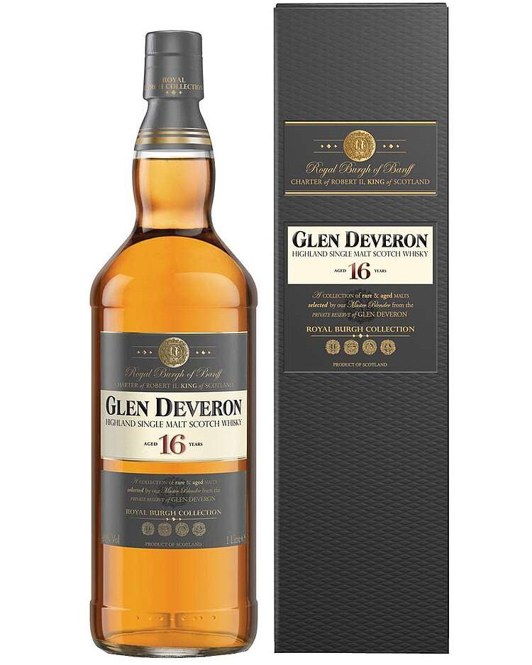 Glen Deveron Highland 16 Year Single Malt Scotch Whisky 1L