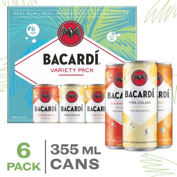 Bacardi RTD Variety Pack 355Ml 24/Case 6°/12P